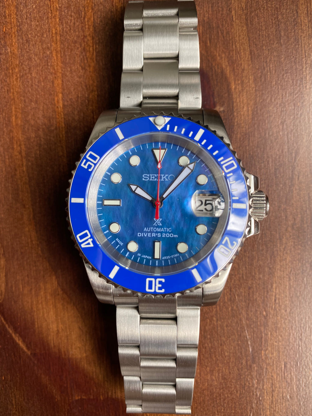Smurf Submariner Seiko Mod