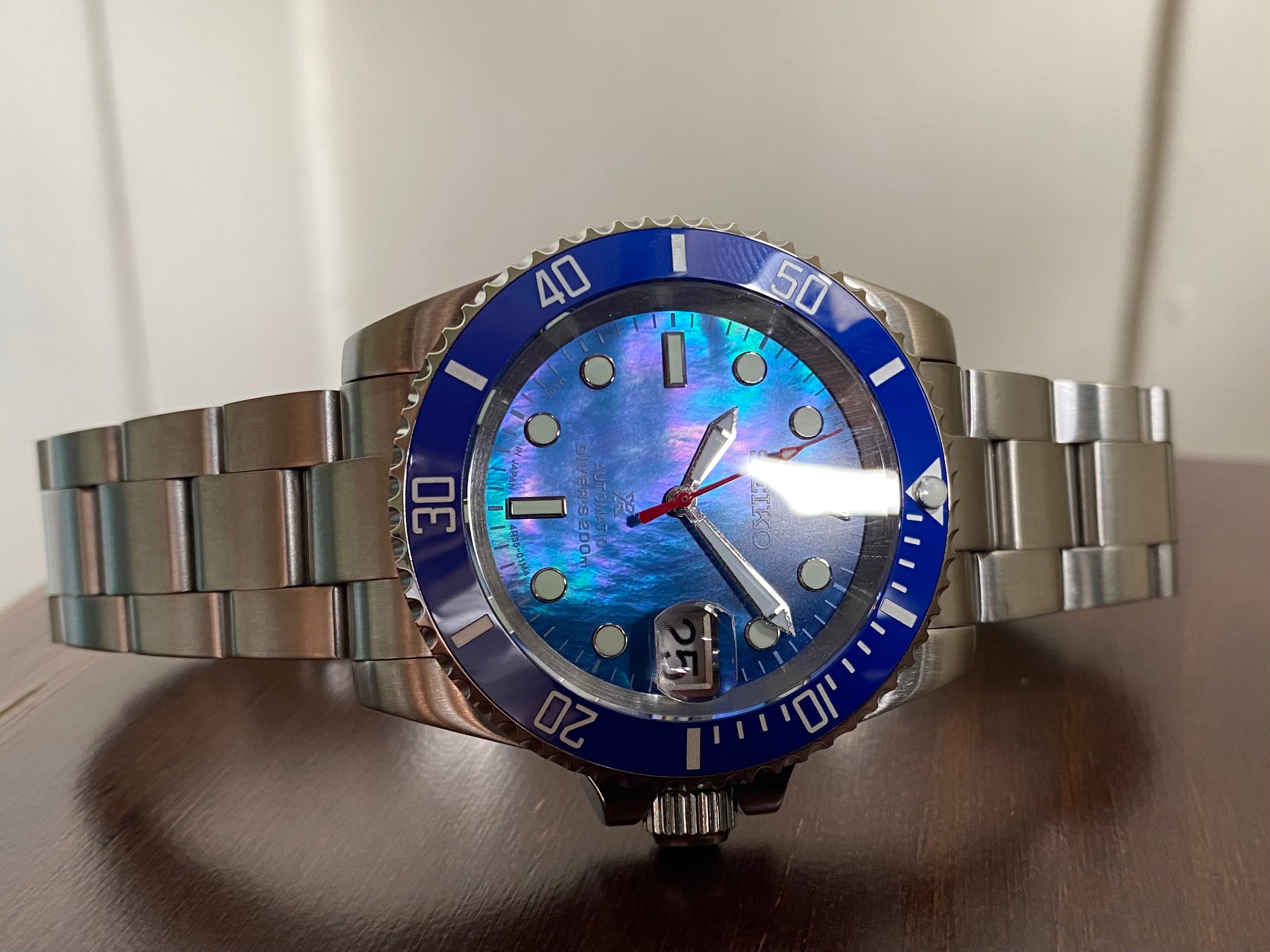 Smurf Submariner Seiko Mod